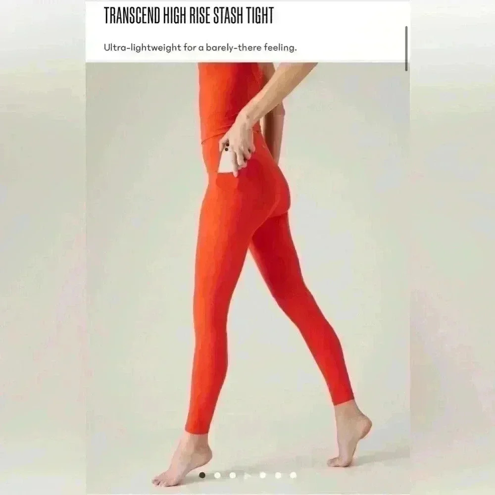 Athleta TRANSCEND HIGH RISE STASH TIGHT, red, small